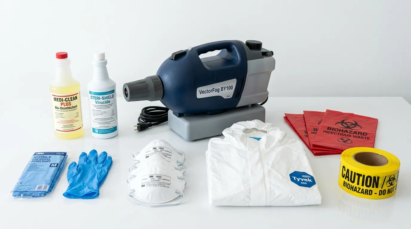 Professional biohazard remediation crew working in San Carlos Park