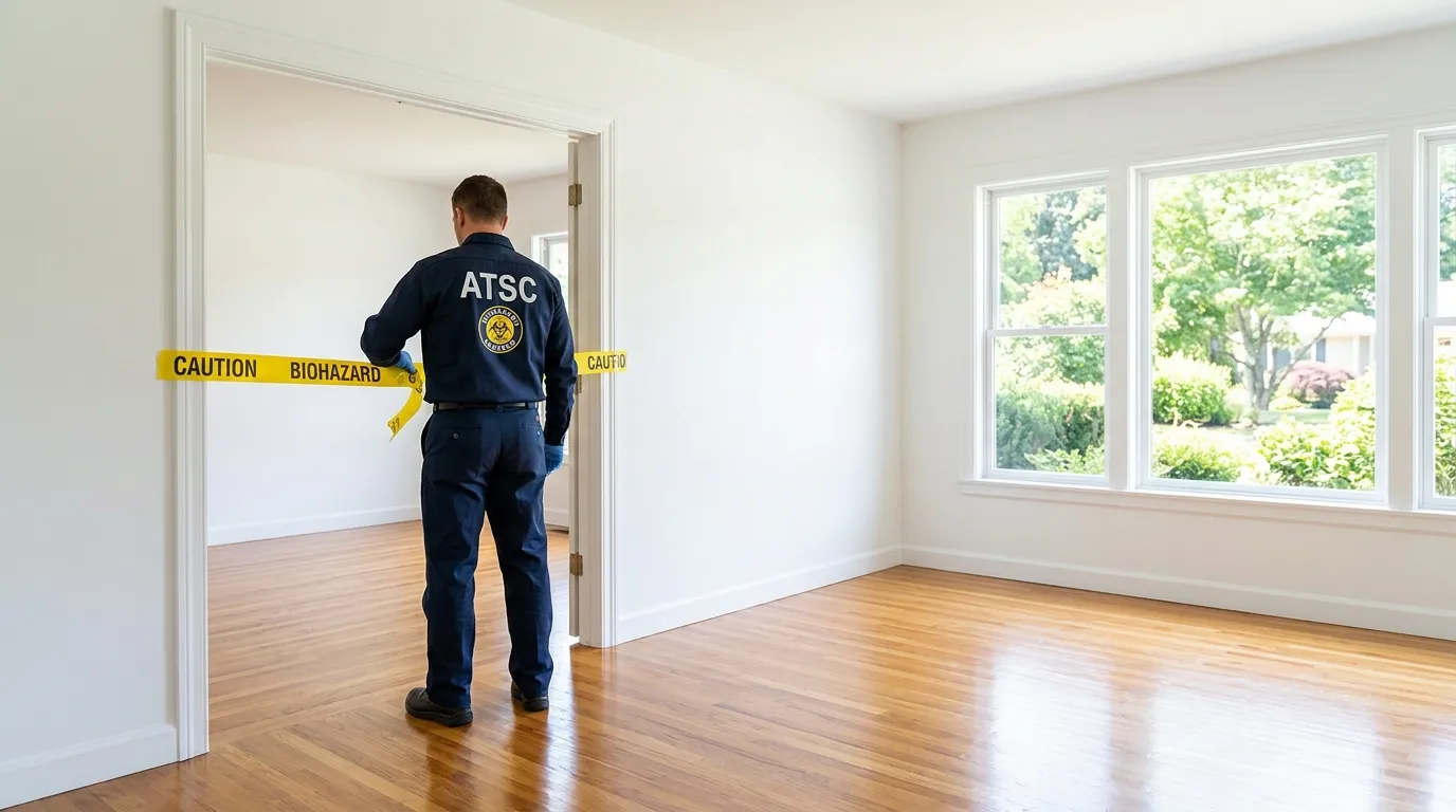 Certified biohazard cleanup crew performing Decomposition Cleanup in San Carlos Park